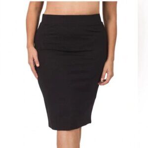 Zenana Outfitters Classic Black Pencil Skirt Plus Sizes